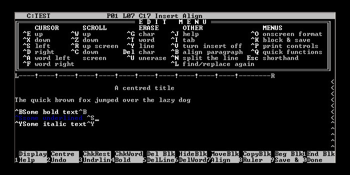 WordStar, the program George R.R. Martin uses for writing.
